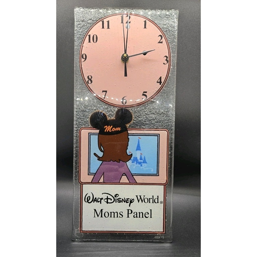 Disney Moms Panel‎ Signed Fused Glass Clock 2011 - Disney Rare Award - Disneyana